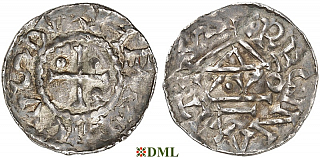 Денарий, Германия, Бавария, Heinrich I (948-955), м.д. Regensburg, монетарий V•VO, Hahn 1976, 10m3