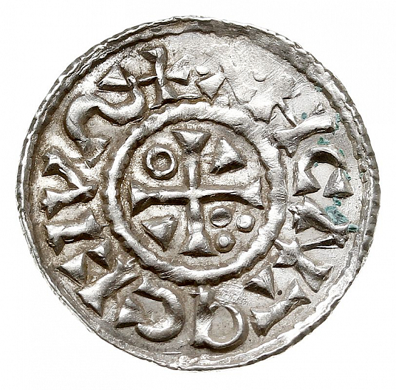 Денарий, Германия, Бавария, Heinrich II (1002-1014), м.д. Regensburg, монетарий ?, Hahn 1976, 27j3