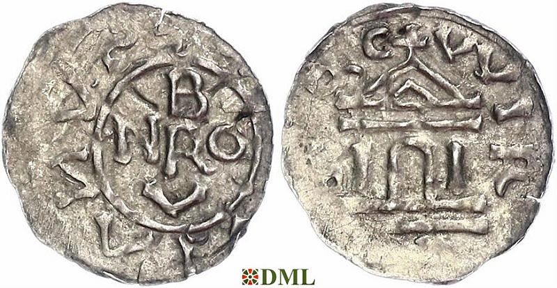 Денарий, Германия, Франкония, Bruno (1034-1045), м.д. Wurzburg, Dbg. 864