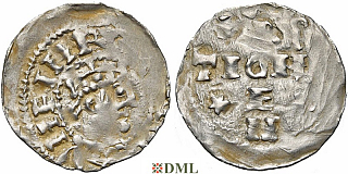 Денарий, Германия, Швабия, Heinrich II (1002-1024), м.д. Strassburg, Dbg. 918