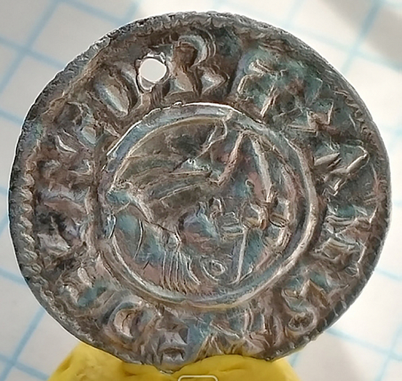 Денарий, Англия, Æthelred II (978-1016), м.д. Thetford, монетарий Leofpine, North 770