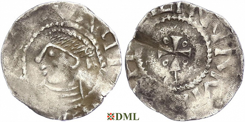 Денарий, Германия, Саксония, Heinrich II (1002-1024), м.д. Dortmund, Dbg. 752