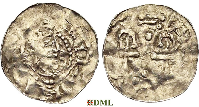 Денарий, Германия, Швабия, Heinrich II (1002-1024), м.д. Esslingen, Dbg. 1272