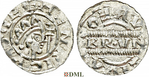 Денарий, Германия, Нижняя Лотарингия, Bruno III (1050-1057), м.д. Leeuwarden, Ilisch 2000, 21.14