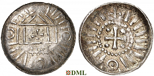Денарий, Германия, Саксония, Anonymous bishop, м.д. Sachesnpfennig, Kilger 2000, KN 1