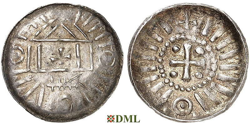 Денарий, Германия, Саксония, Anonymous bishop, м.д. Sachesnpfennig, Kilger 2000, KN 1