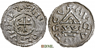 Денарий, Германия, Швабия, Liutolf (989-995), м.д. Augsburg, монетарий WI, Hahn 1976, 138a1.3