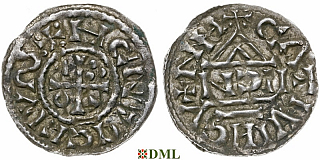 Денарий, Германия, Бавария, Heinrich II (1002-1024), м.д. Nabburg, монетарий IICN, Hahn 1976, 74a2.2