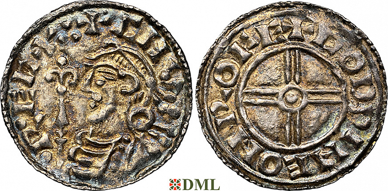 Денарий, Англия, Cnut  (1016-1035), м.д. Rochetser, монетарий Godwine, North 790