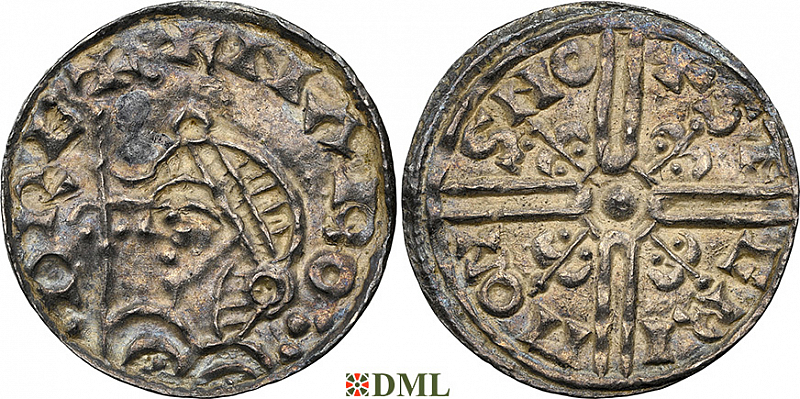 Денарий, Англия, Harold I (1035-1040), м.д. Nottingham, монетарий Sægrim, North 803