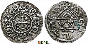 Денарий, Германия, Швабия, Liutolf (989-995), м.д. Augsburg, монетарий WI, Hahn 1976, 138a1.24