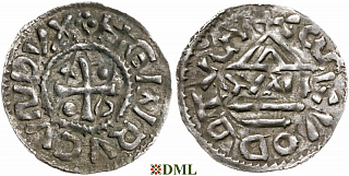 Денарий, Германия, Бавария, Heinrich IV (995-1002), м.д. Salzburg, монетарий WII, Hahn 1976, 87b4