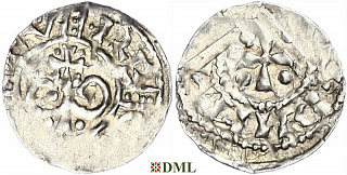 Денарий, Германия, Швабия, Hermann II (Hg. Schwaben) (997-1003), м.д. Zurich, Dbg. -