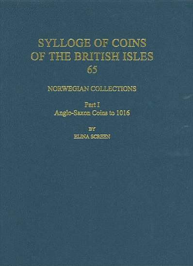 SCBI 65. Screen E. Sylloge of Coins of the British Isles. Vol. 65. Norwegian Collections. Part I: Anglo-Saxon Coins to 1016. Oxford, 2013.