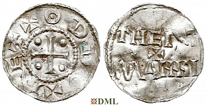 Денарий, Германия, Саксония, Otto III (983-1002), м.д. Dortmund, Dbg. 743
