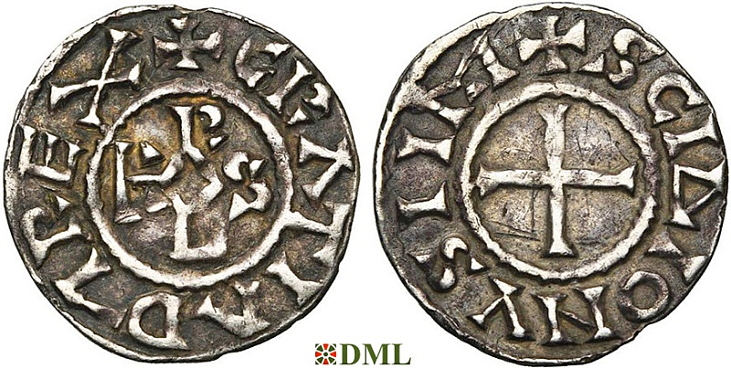 Денарий, Каролинги, Charles le Chauve (840-877), м.д. Saint-Denis, Depeyrot 896