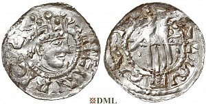 Денарий, Германия, Швабия, Heinrich II (1002-1024), м.д. Esslingen, Dbg. 951