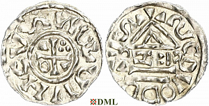 Денарий, Германия, Бавария, Heinrich II (1002-1024), м.д. Salzburg, монетарий CEZO, Hahn 1976, 89a2