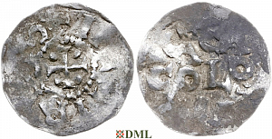 Денарий, Германия, Нижняя Лотарингия, Heinrich II (1002-1024), м.д. Koln, Dbg. 350