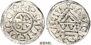 Денарий, Германия, Швабия, Bruno (1006-1029), м.д. Augsburg, монетарий WI, Hahn 1976, 142a2