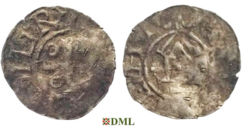Денарий, Германия, Саксония, Otto III (983-1002), м.д. Goslar, type OAP