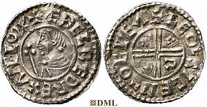 Денарий, Англия, Æthelred II (978-1016), м.д. Gloucester, монетарий Leofsige, North 770