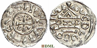 Денарий, Германия, Бавария, Heinrich II (1002-1024), м.д. Salzburg, монетарий CEZO, Hahn 1976, 89a2