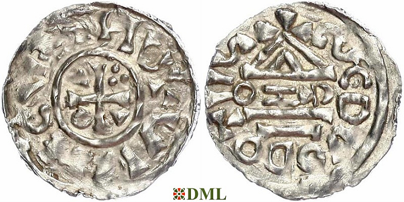 Денарий, Германия, Бавария, Heinrich II (1002-1024), м.д. Salzburg, монетарий CEZO, Hahn 1976, 89a2