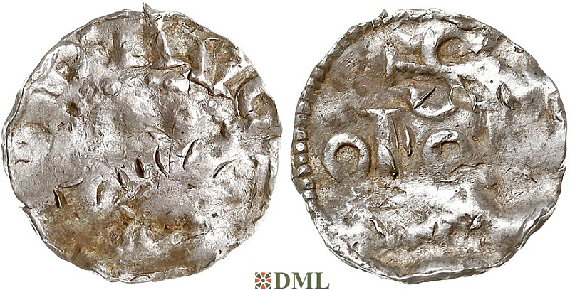 Денарий, Германия, Нижняя Лотарингия, Otto I (962-973) или Otto II (973-983), м.д. Koln, Dbg. 333