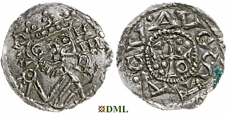 Денарий, Германия, Швабия, Heinrich II (1002-1024), м.д. Augsburg, Hahn 1976, 145.68