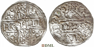 Денарий, Германия, Бавария, Heinrich V (1018-1026), м.д. Regensburg, монетарий OCII, Hahn 1976, 31f4