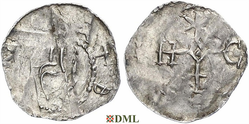 Денарий, Германия, Франкония, Anonymous bishop, м.д. Wurzburg, Dbg. 1247
