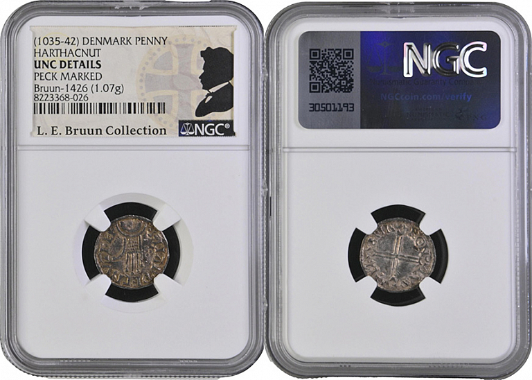 Денарий, Дания, Hardeknut (1035-1042), м.д. Lund, Hbg. 27