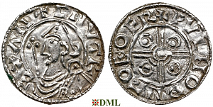 Денарий, Англия, Cnut (1016-1035), м.д. York, монетарий Wulfnoth, North 787