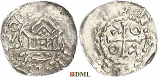 Денарий, Германия, Верхняя Лотарингия, Adalbero II (984-1005), м.д. Metz, Dbg. 11