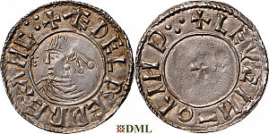 Денарий, Англия, Æthelred II (978-1016), м.д. Lincoln, монетарий Leofing, North 764