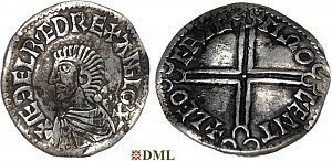 Денарий, Англия, Æthelred II (978-1016), м.д. Canterbury, монетарий Leofric,North 774
