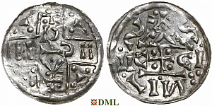 Денарий, Германия, Бавария, Heinrich V (1018-1023), м.д. Salzburg, монетарий C✠C , Hahn 1976, 99c5.A