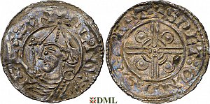Денарий, Англия, Cnut  (1016-1035), м.д. Dorchester, монетарий Swet, North 787