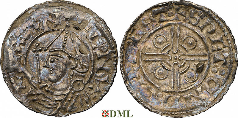 Денарий, Англия, Cnut  (1016-1035), м.д. Dorchester, монетарий Swet, North 787