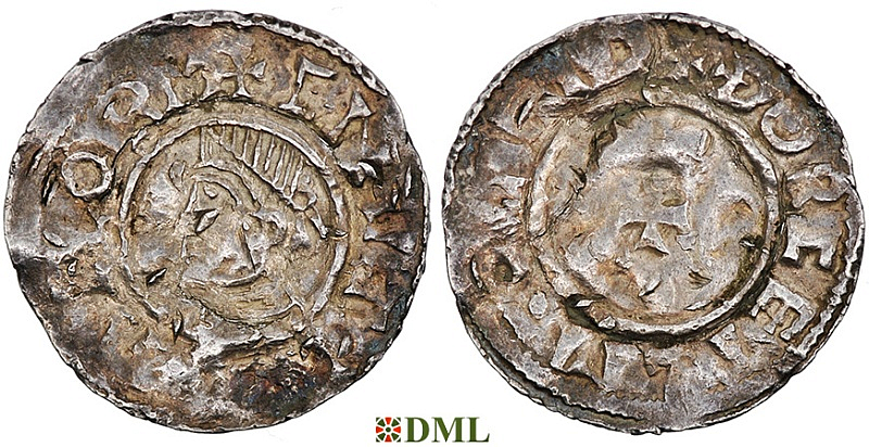 Денарий, Дания, Cnut (1018-1035), м.д. Lund, Hbg. 1