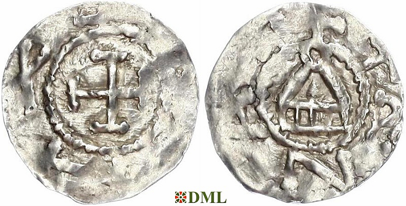 Денарий, Германия, Швабия, Anonymous bishop, м.д. Konstanz, Dbg 1012