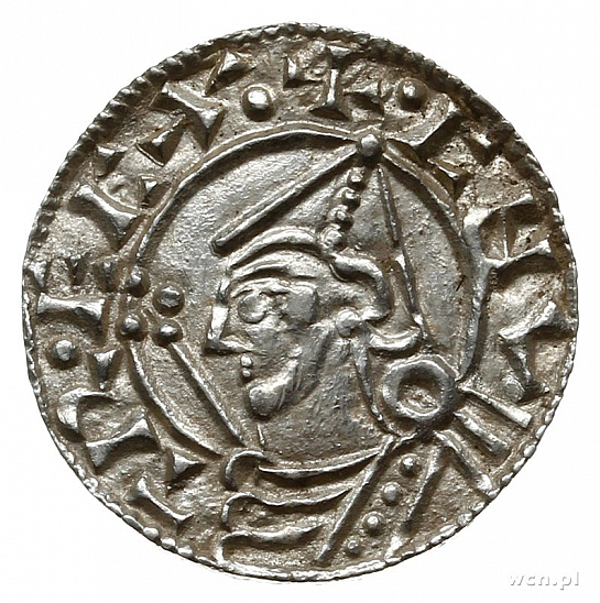 Денарий, Англия, Cnut  (1016-1035), м.д. Gloucester, монетарий Leofnoth, North 787