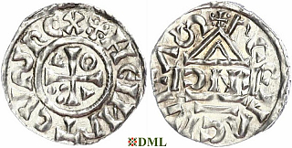 Денарий, Германия, Бавария, Heinrich II (1002-1024), м.д. Regensburg, монетарий ENCI, Hahn 1976, 27d2