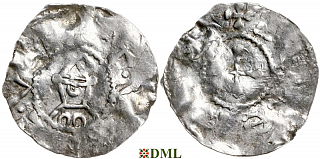 Денарий, Германия, Швабия, Ernest I (1012-1015) или Ernest II (1015-1030), м.д. Zurich, Dbg. 997