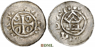 Денарий, Германия, Саксония, Otto III (983-1002), м.д. Goslar, type OAP