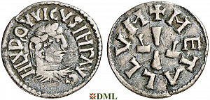 Денье, Каролинги, Ludwig I (814-840), м.д. Melle