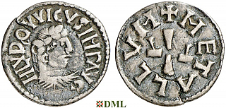 Денье, Каролинги, Ludwig I (814-840), м.д. Melle