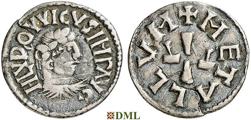 Денье, Каролинги, Ludwig I (814-840), м.д. Melle
