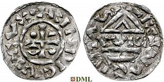 Денарий, Германия, Бавария, Heinrich IV (995-1002), м.д. Regensburg, монетарий WICL, Hahn 1976, 25e2.6
